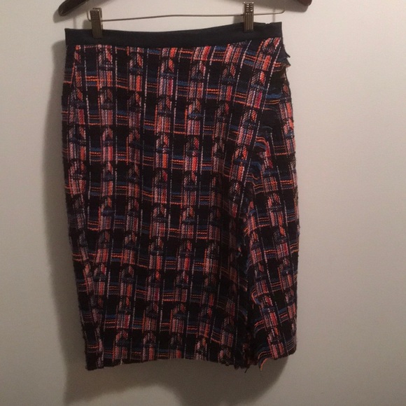 New Eva Franco Tweed Fringe skirt sz 10 - Picture 2 of 8